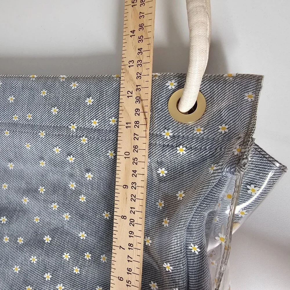 Hammitt Benjamin Daisy Print‎ Tote Bag Los Denim & Clear PVC Los Angeles